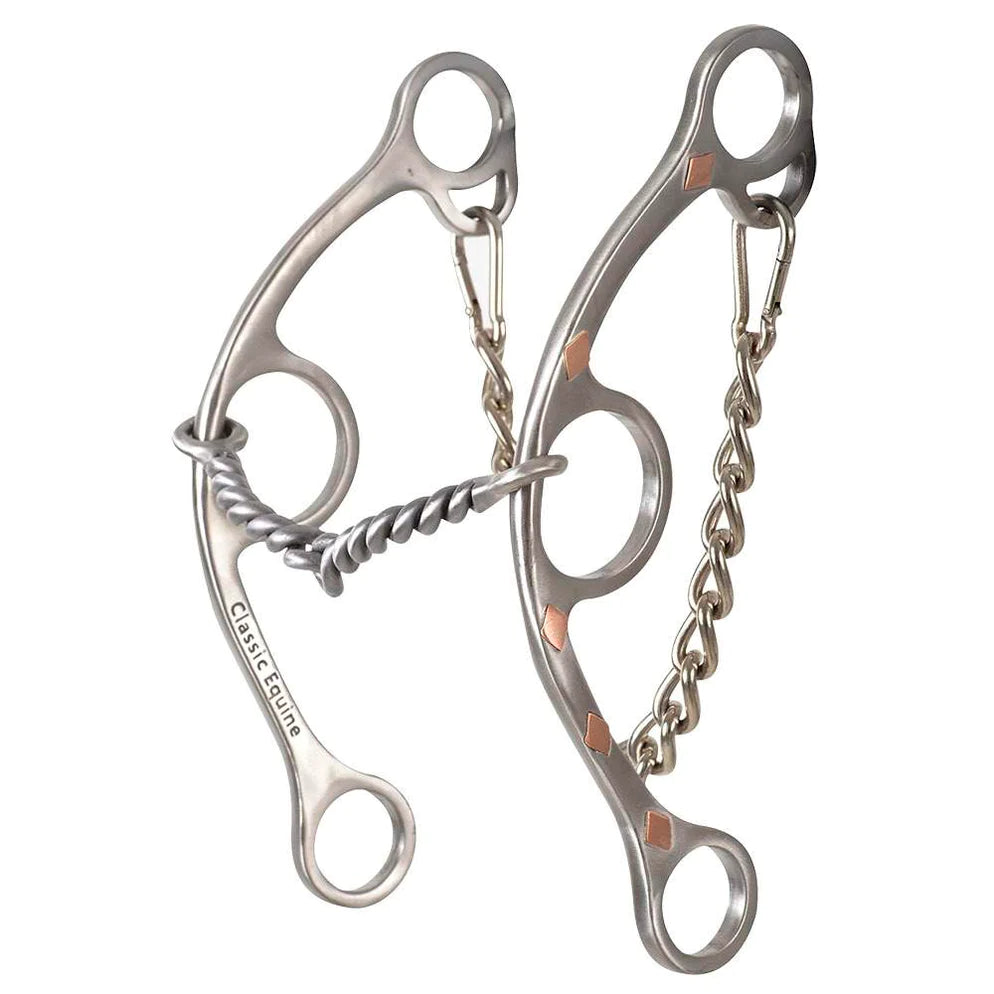 Classic Sherry Cervi Twisted Wire Snaffle Long Shank Gag Bit