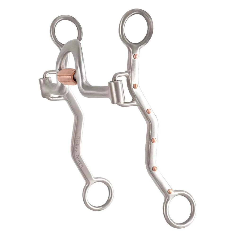 Classic Equine Rickey Green Port Setter Bit with Copper Roller