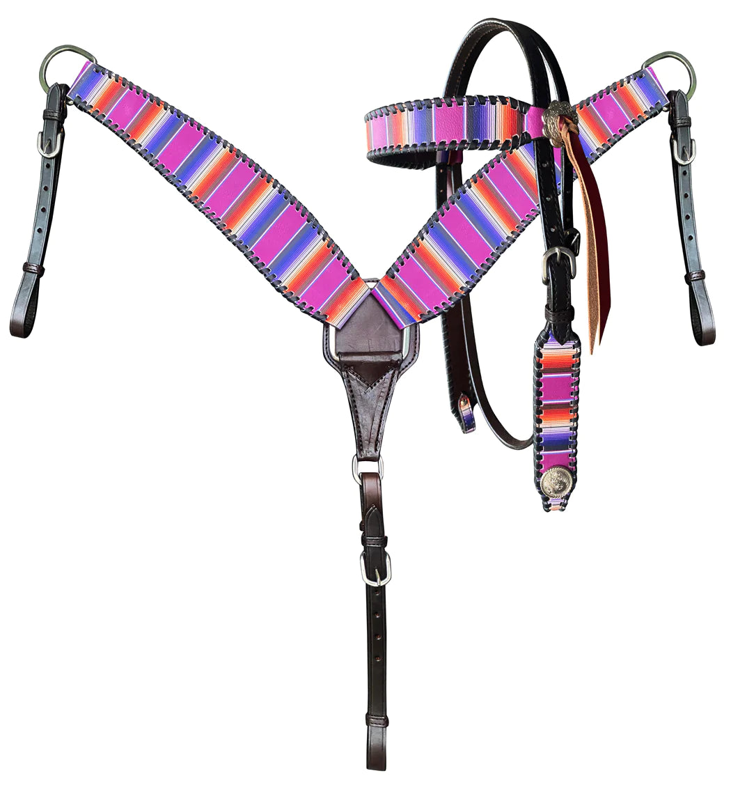 Ranch Dress'n TACKTICAL™ PURPLE SERAPE TACK SET (BROWBAND)