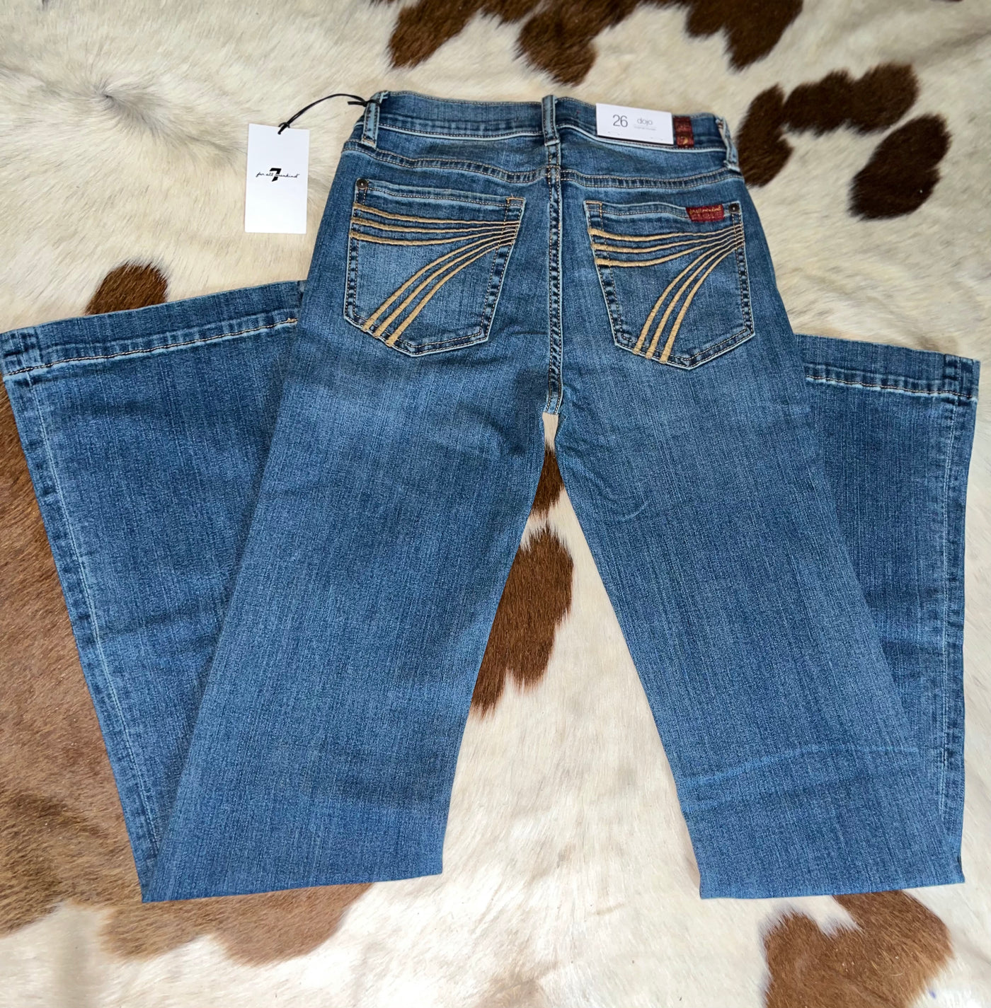 7 For All Mankind - Medium Wash Gold Pocket