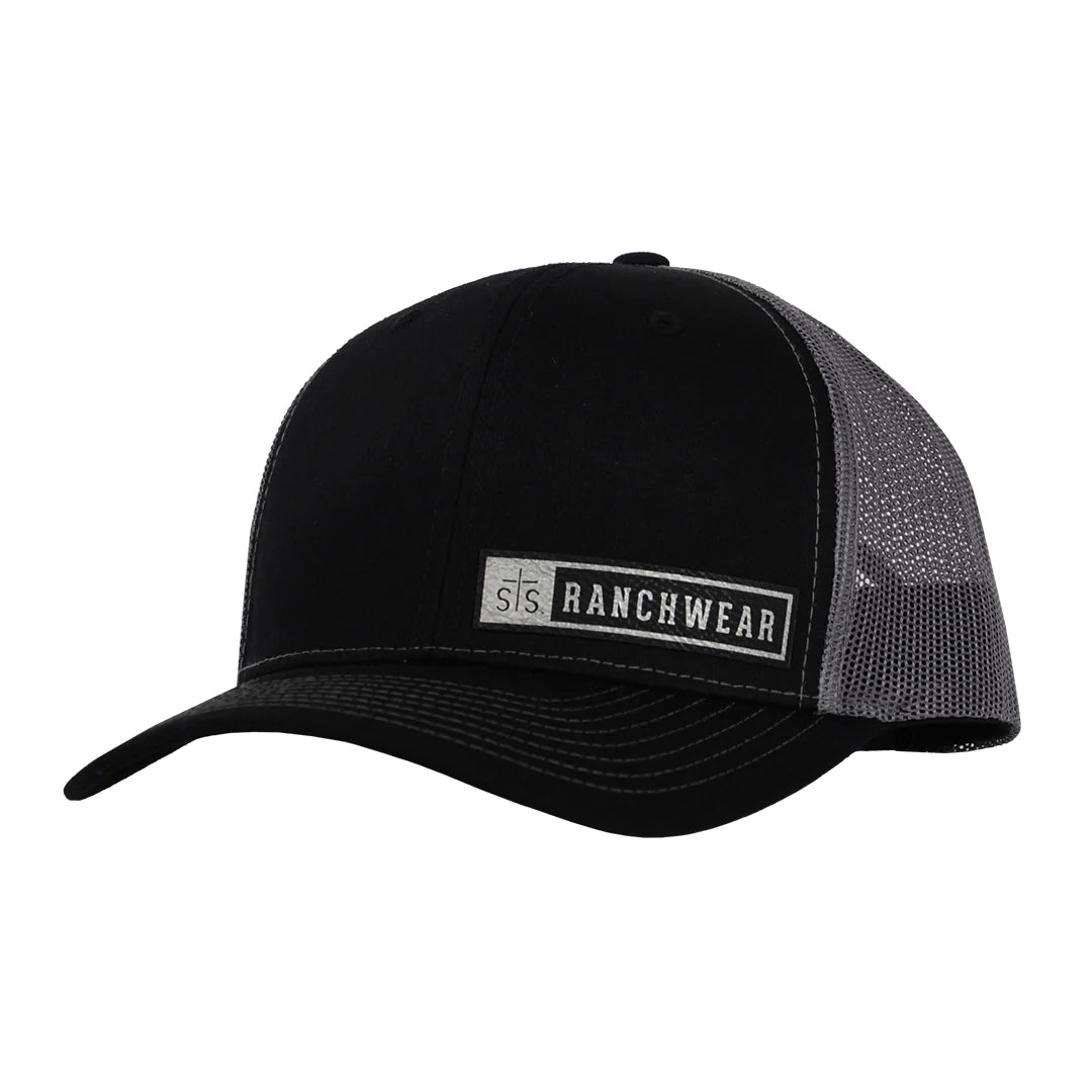 STS SILVER AND BLACK BAR PATCH HAT - BLACK & CHARCOAL