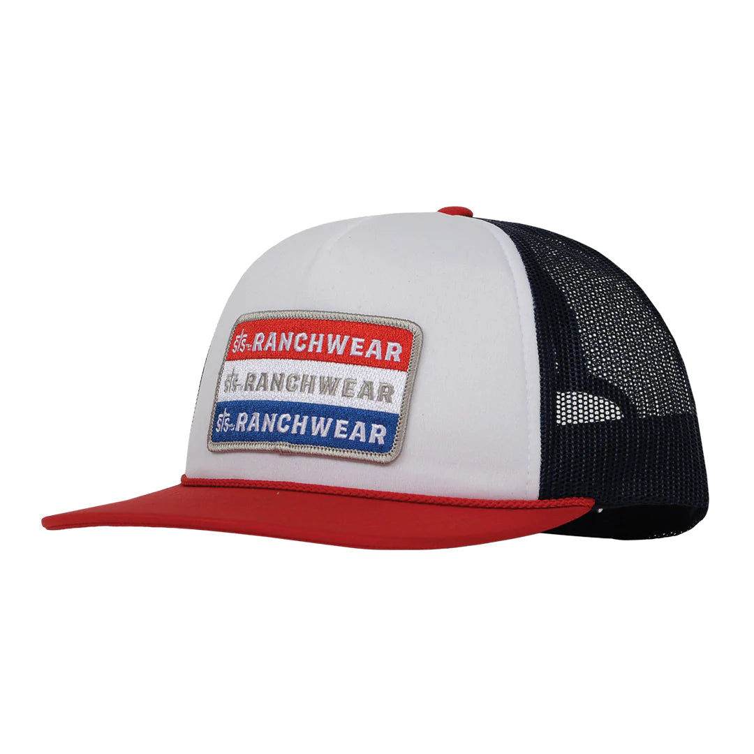 STS RED, WHITE AND BLUE PATCH HAT - WHITE & NAVY