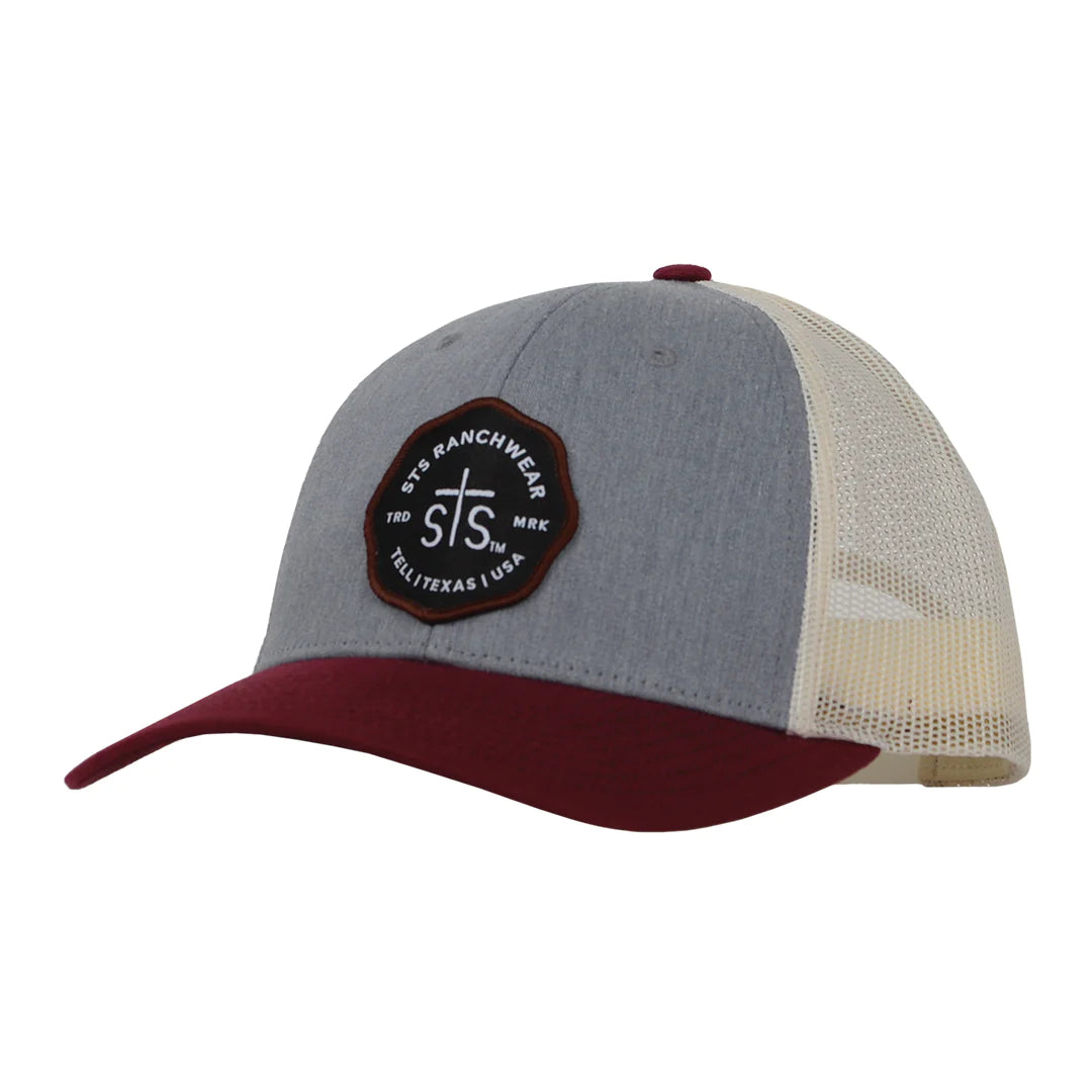 STS MAROON STAMP PATCH HAT - GRAY & BIRCH