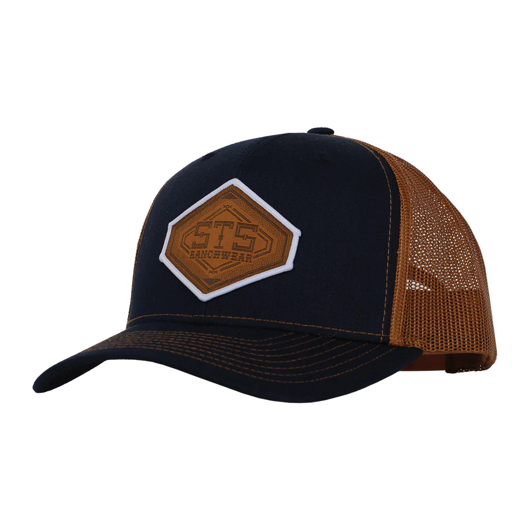 STS BROWN DIAMOND PATCH HAT - NAVY & CARAMEL