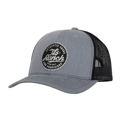 STS Ranch BOTTLE CAP PATCH HAT - GRAY & BLACK