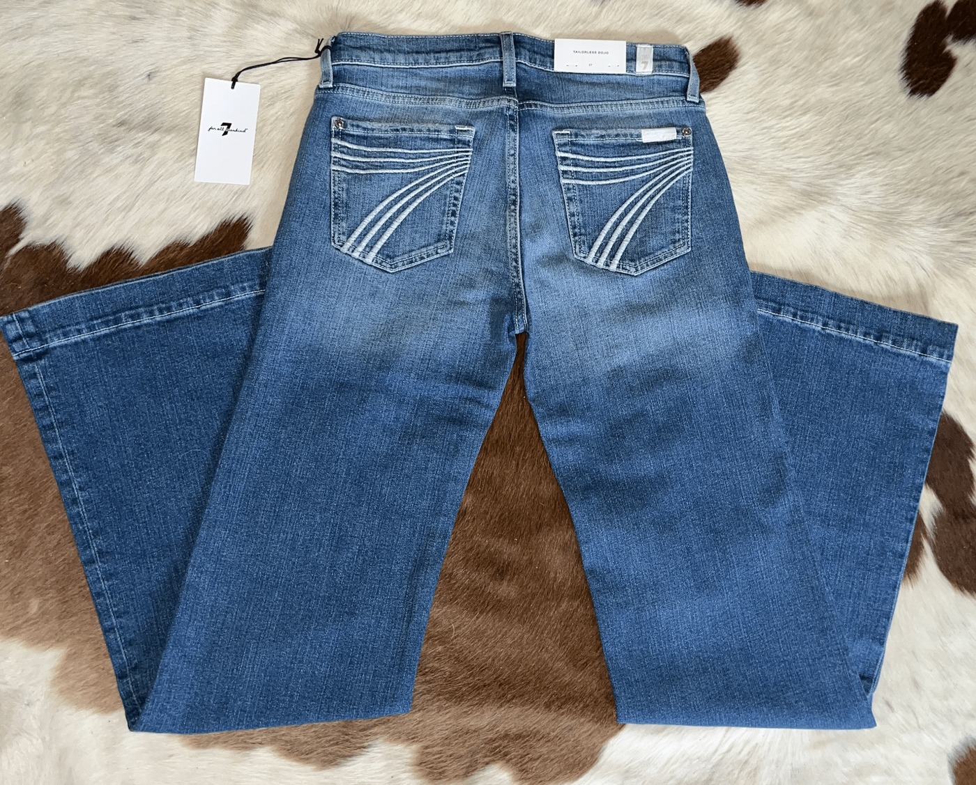 7 For All Mankind Tailorless Dojo - Light Wash White Gold Pocket