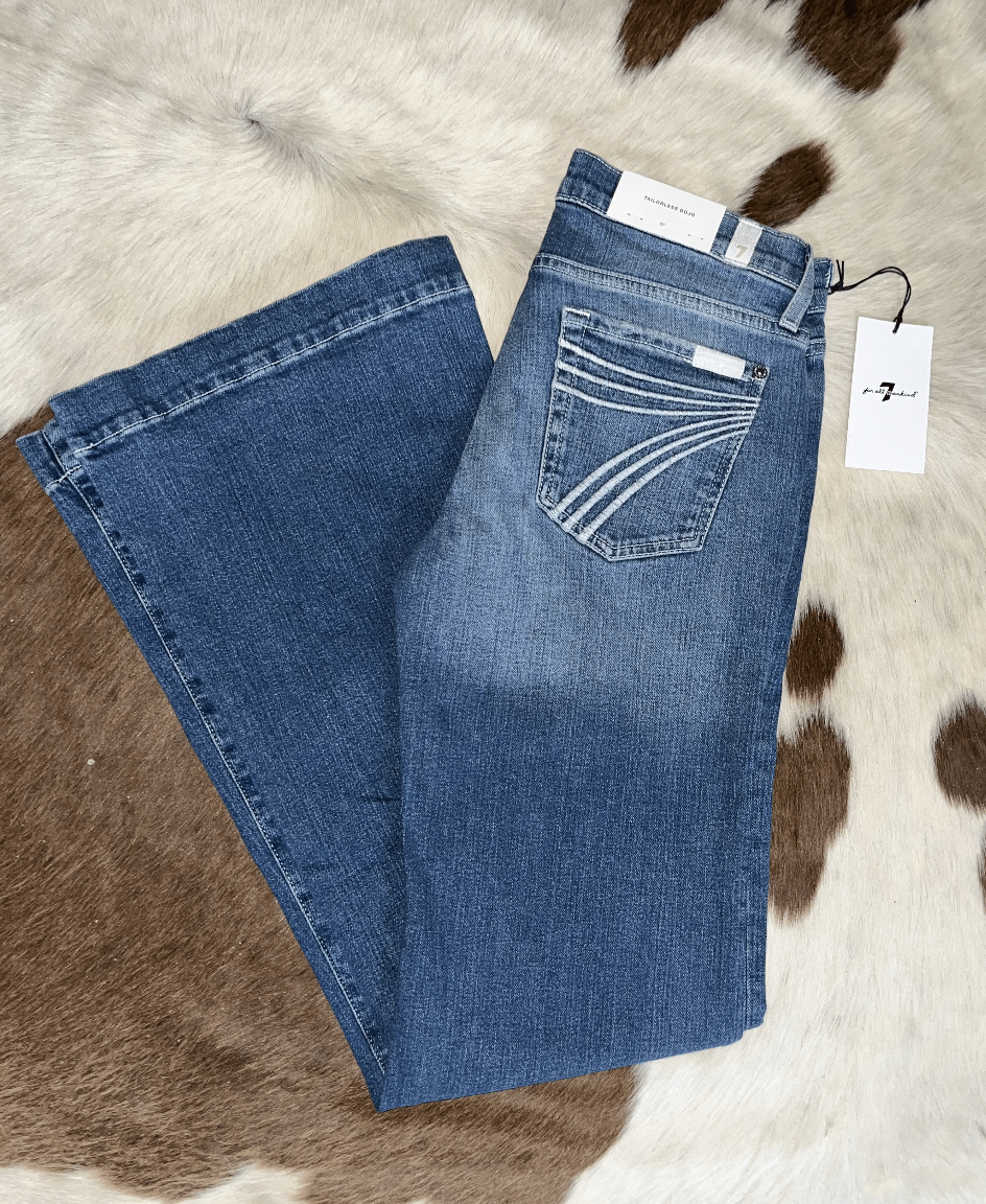 7 For All Mankind Tailorless Dojo - Light Wash White Gold Pocket