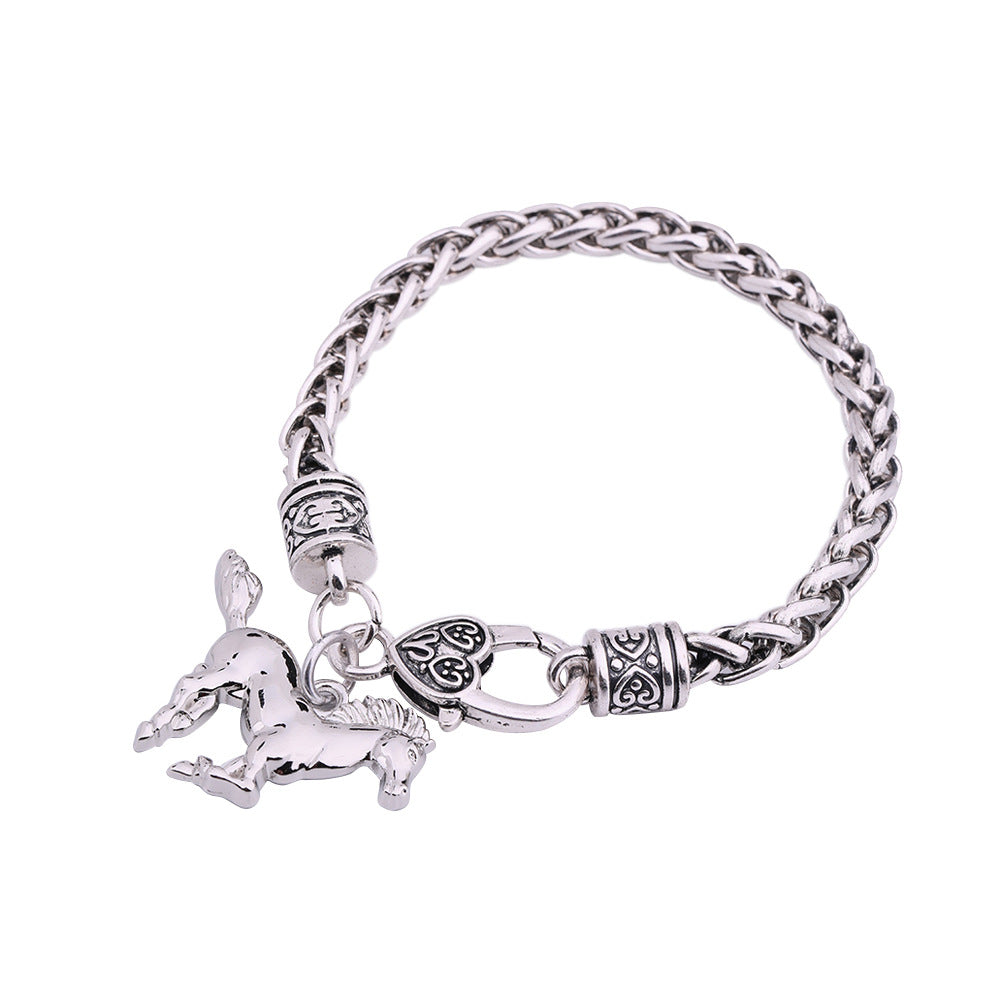 Zodiac Animal Horse Pendant Bracelet