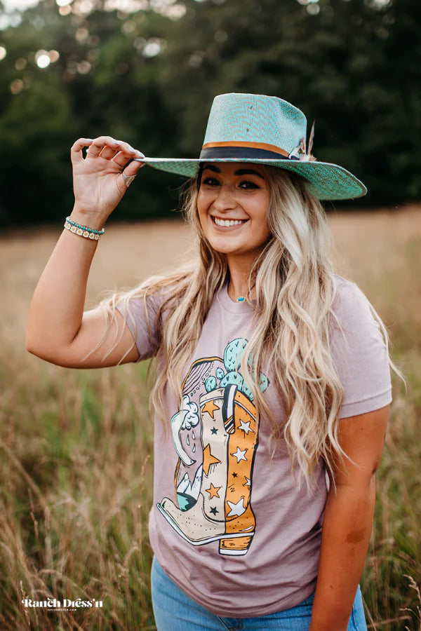 Ranch Dress'n Shine On - Heather Orchid Tee