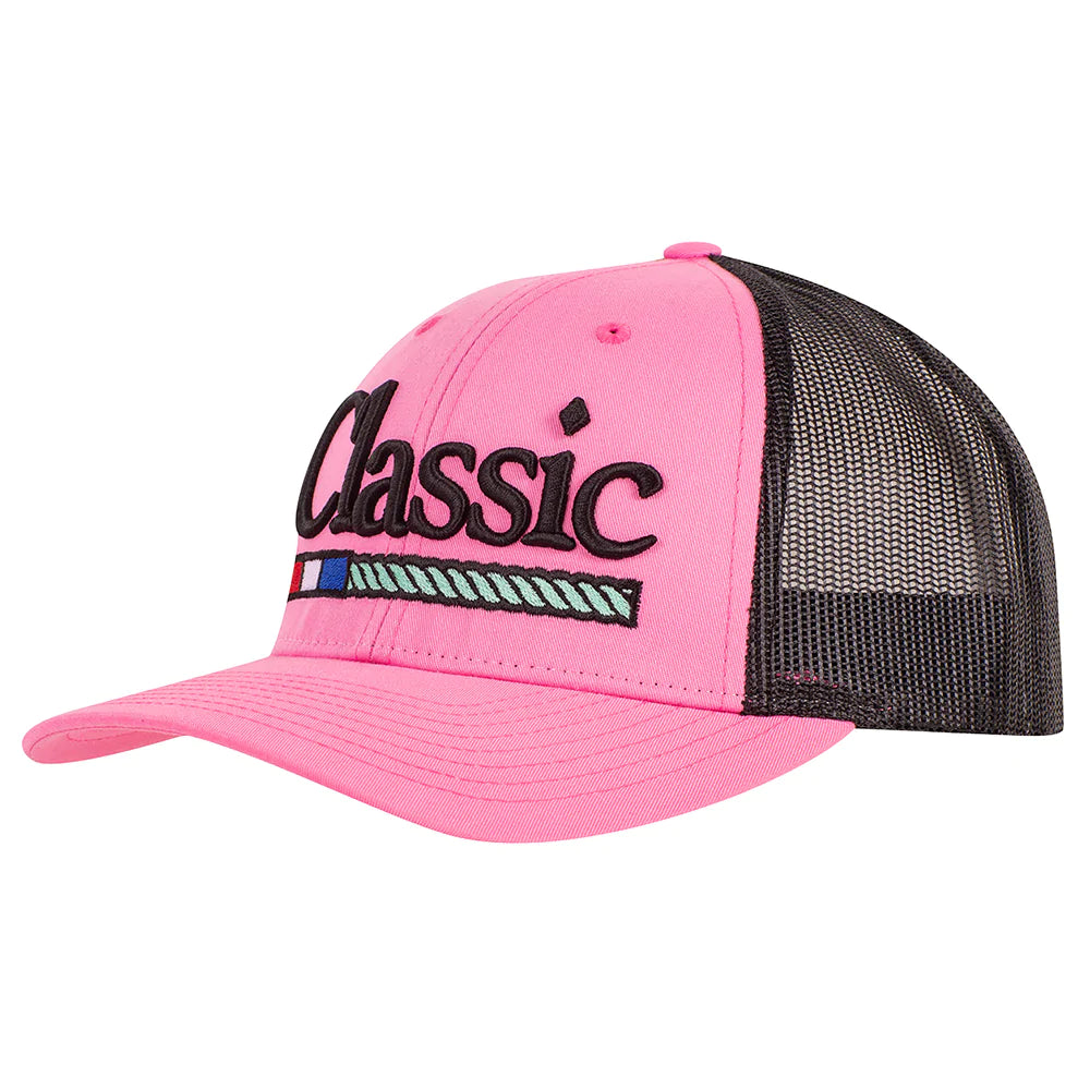 Classic Rope Pink/Black Large Embroidered Logo Cap