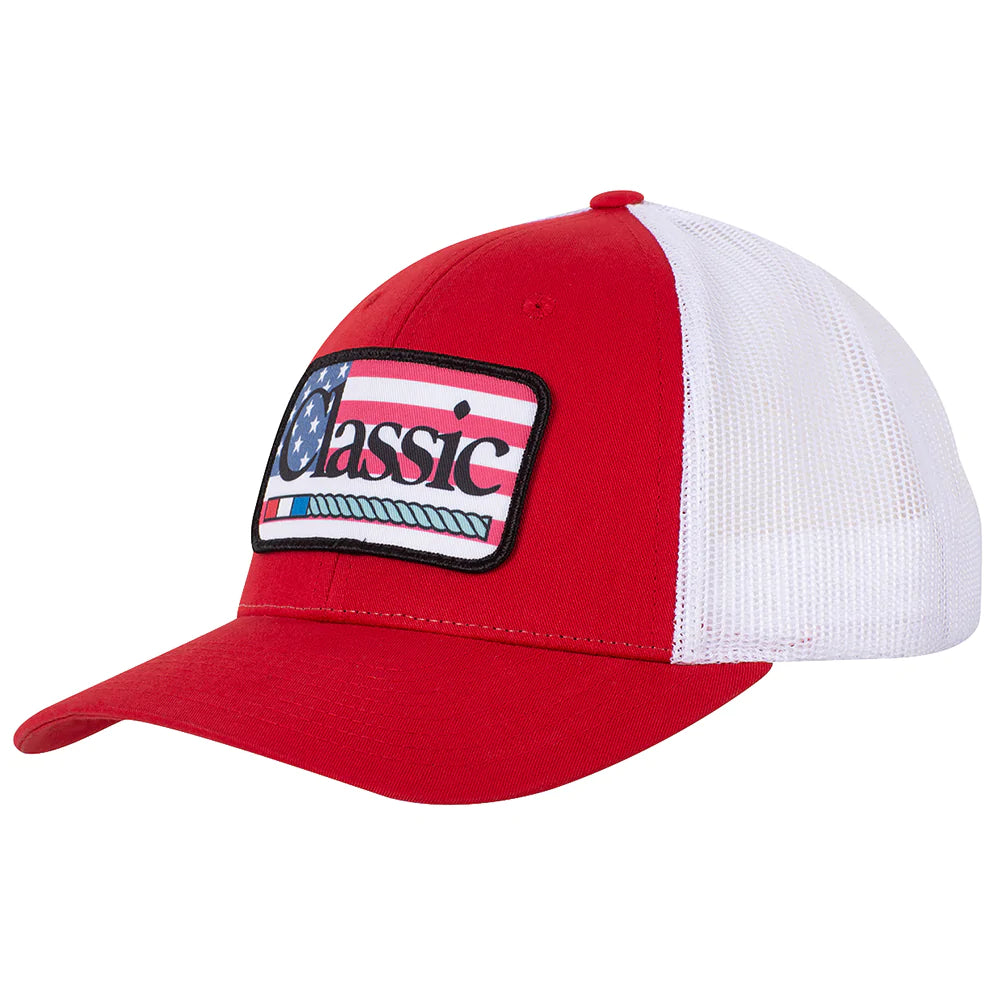 Classic Rope Red/White Flag Patch Cap