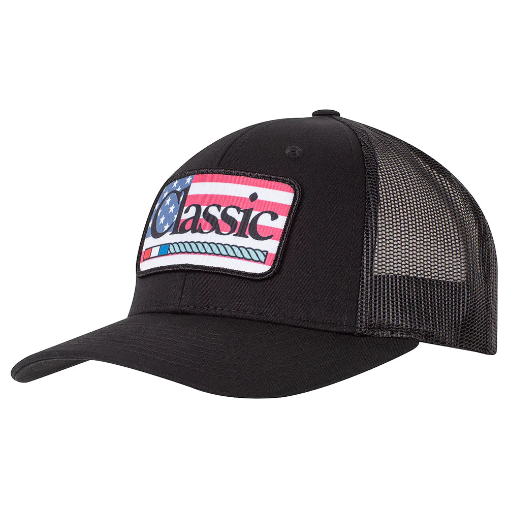 Classic Rope Black Flag Patch Cap