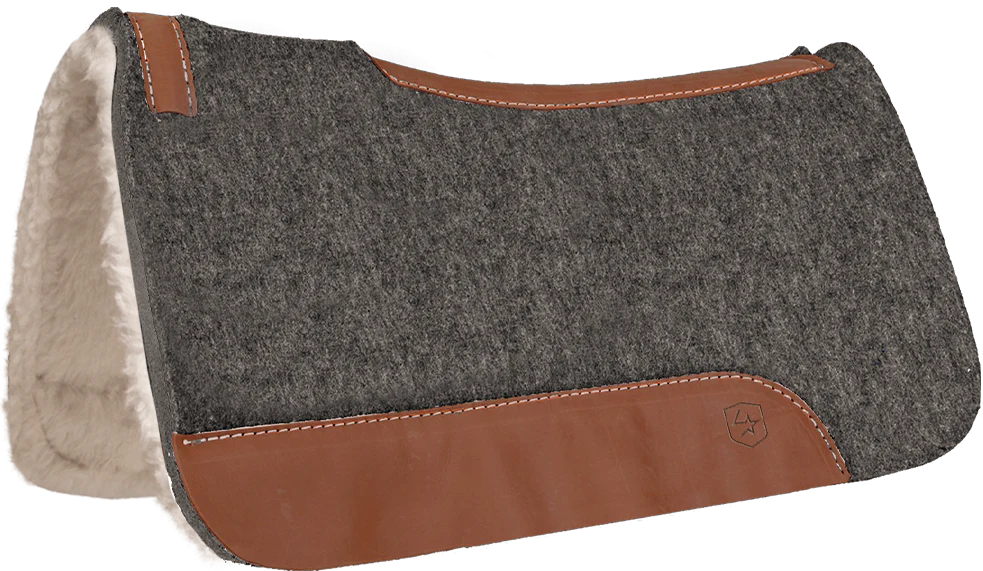 Lone Star Wool Saddle Pad with Fleece Bottom Grey