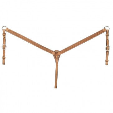 Tough 1 Premium Leather Breastcollar 1" Basket Tooled