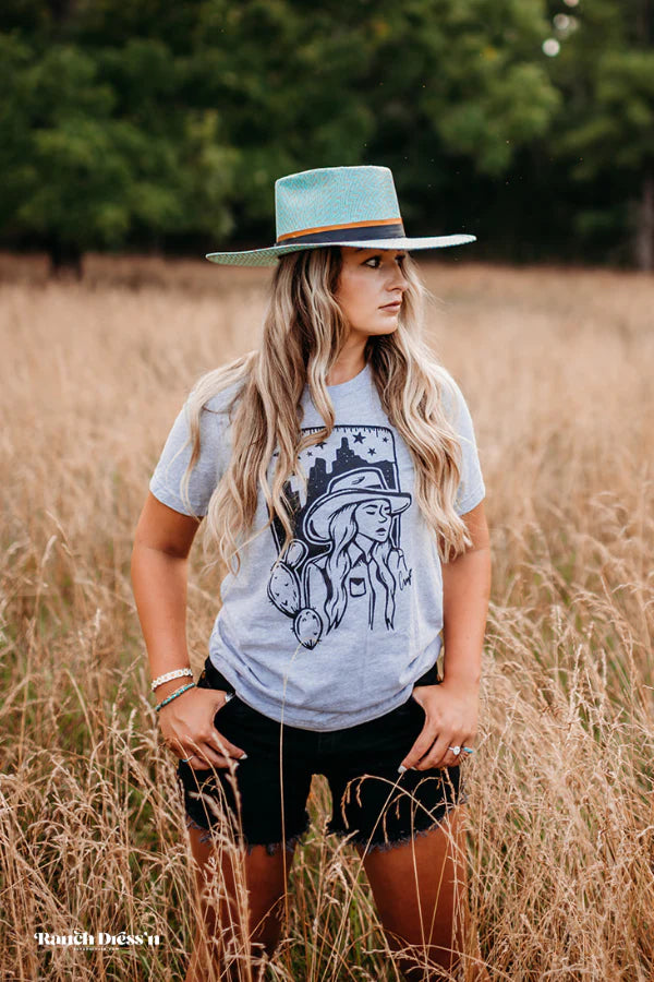 Ranch Dress'n Desert Cowgirl - Athletic Heather Tee