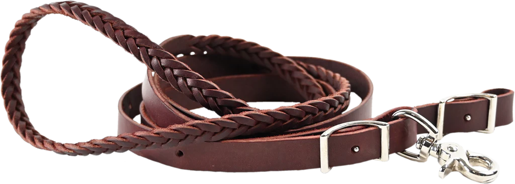 Lone Star Tack 5 Plait Braided Roping Rein with conways and scissor snap