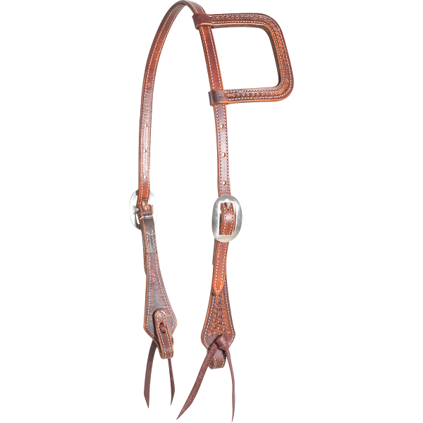 Martin Saddlery Antiqued and Tooled Slip Ear Headstall