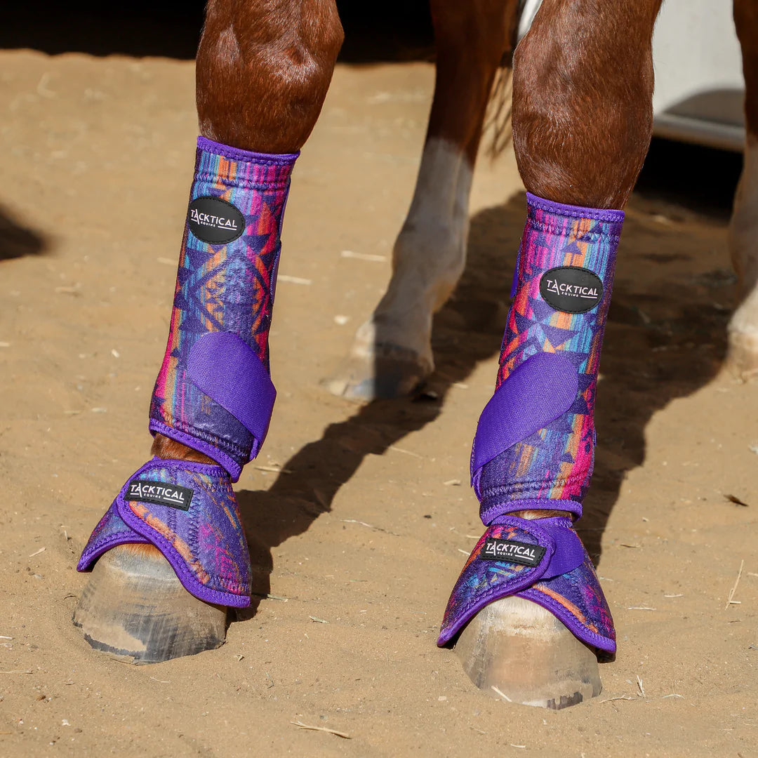 Ranch Dress'n Tacktical Purple Aztec Bell Boots (Pair)