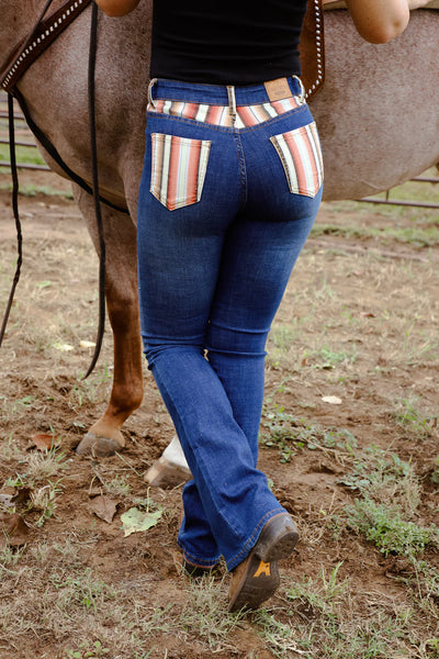 Ranch Dress'n Sunset Serape Bootcut Denim Jeans