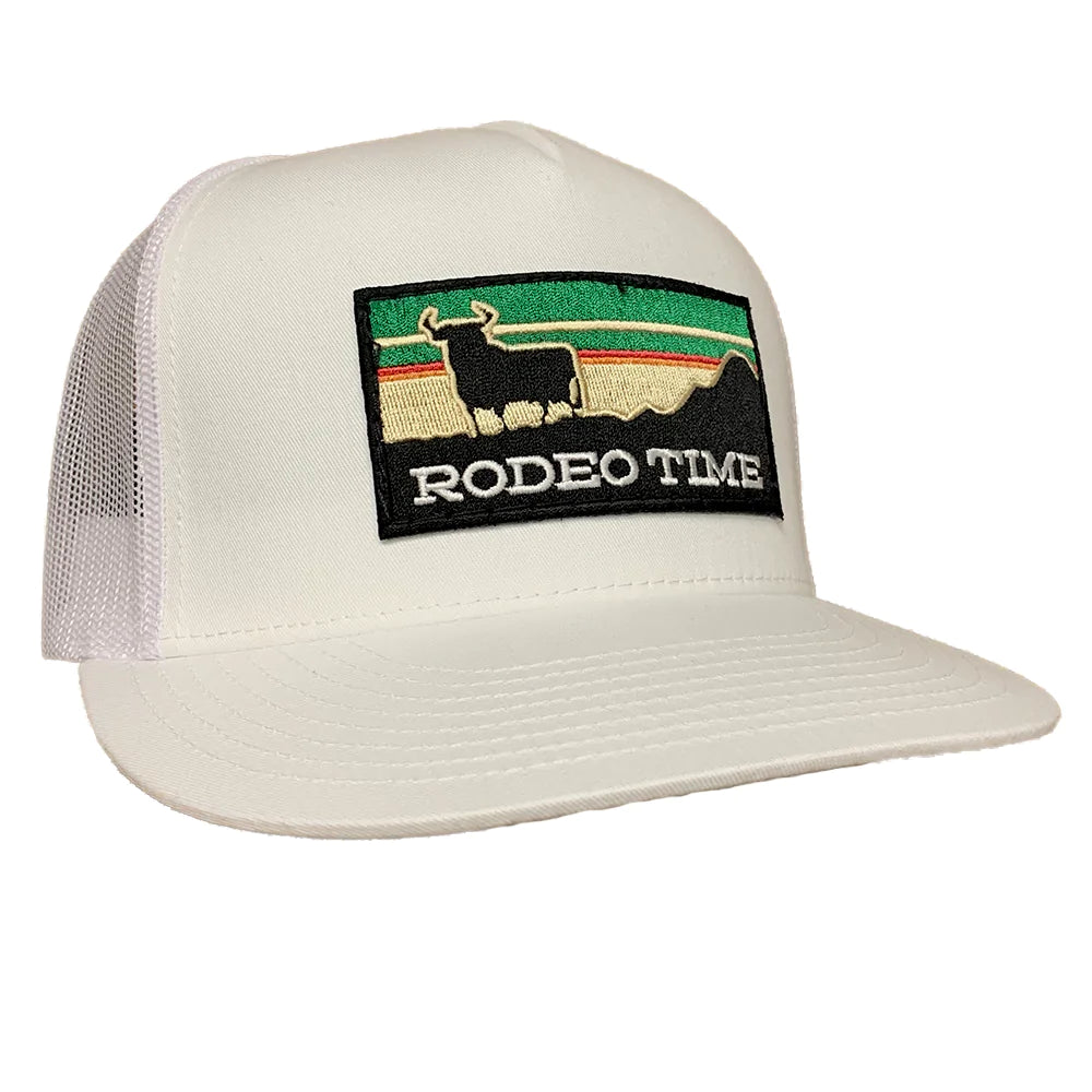Dale Brisby White Rodeo Time Sunset Snapback